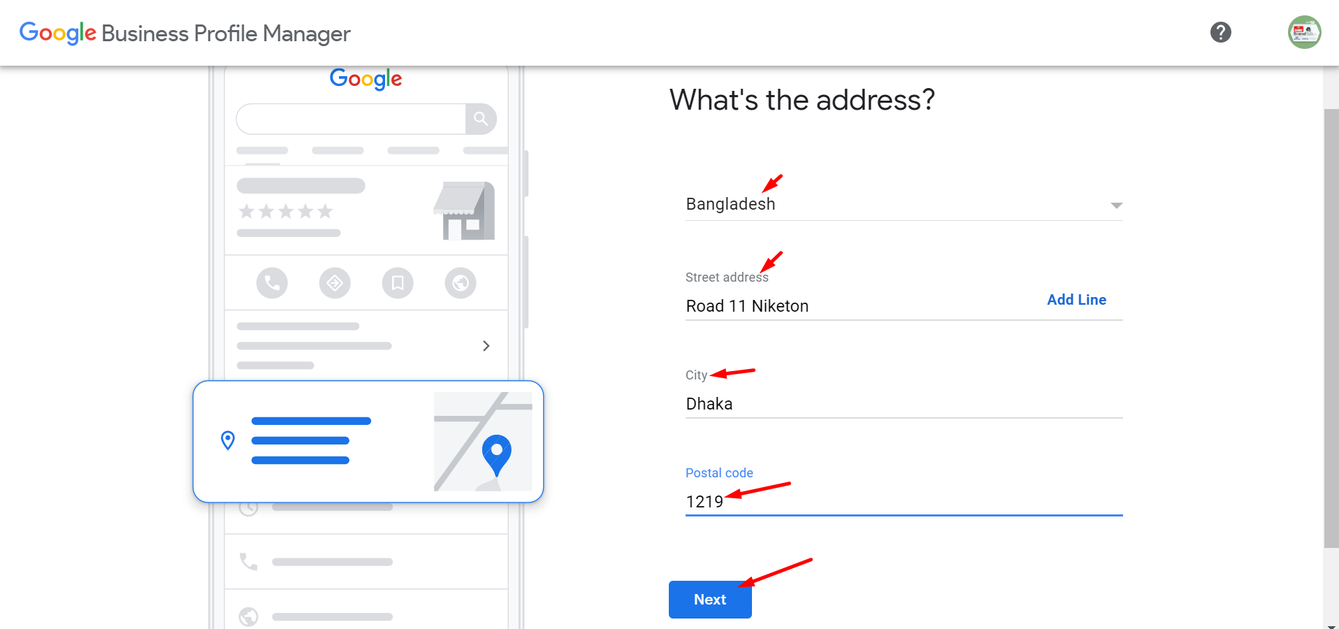 Google business profile 6th step